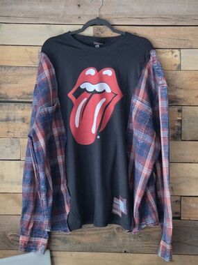 Upcycled Rolling Stones Black Graphic T-Shirt